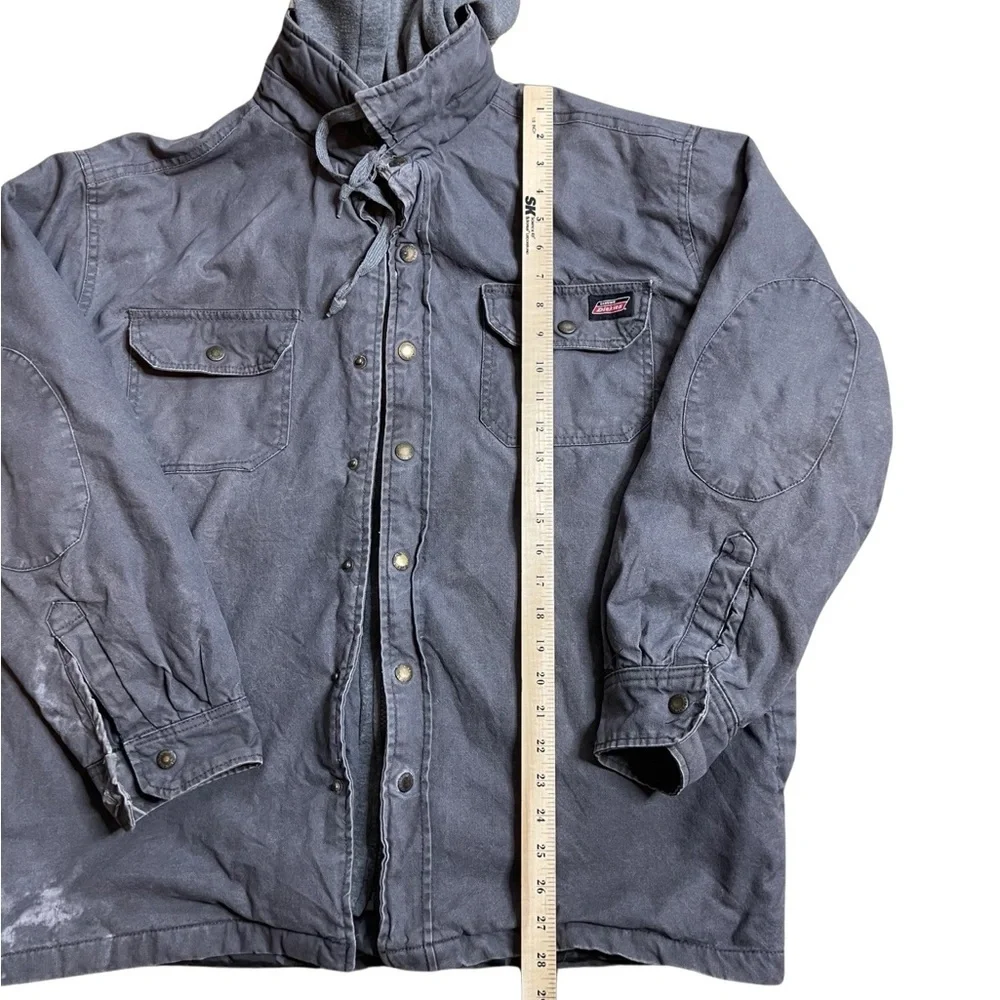 Dickies men grungy tattered barn chore flawed full zip/ button  lined jacket LG
